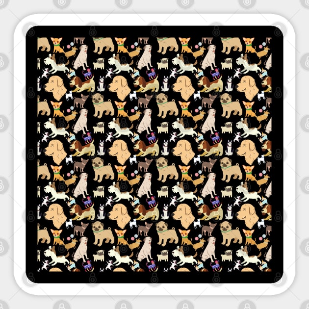 Dog Pattern Sticker by SomebodyArts